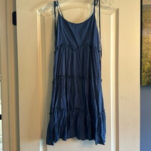Tiered blue dress
